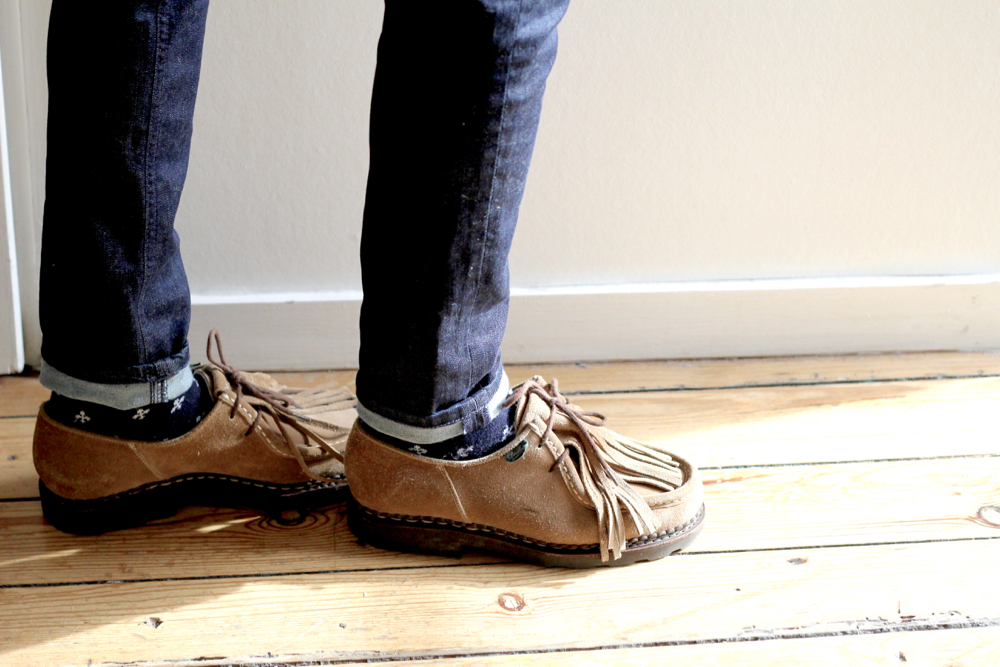 BLOG-MODE-HOMME-VOYAGE-STYLE_dogme96-bracelet-jonc-fantaisie-masculin-gant-chemise-verte-paraboot-michael-franges-slim-nudie-jeans