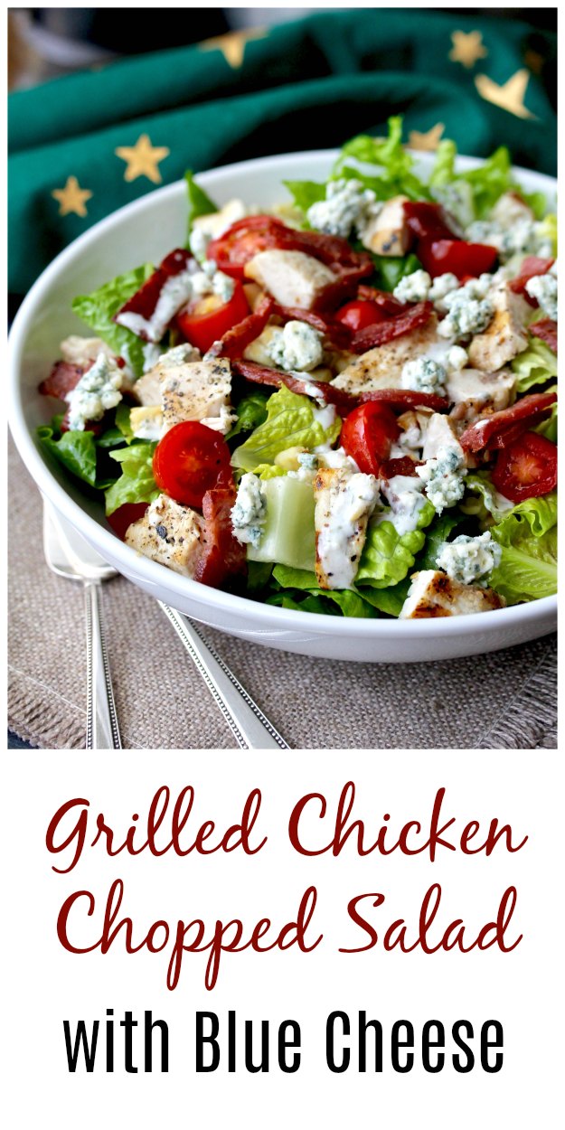 Grilled Chicken Chopped Salad with Duck Bacon and Buttermilk Blue