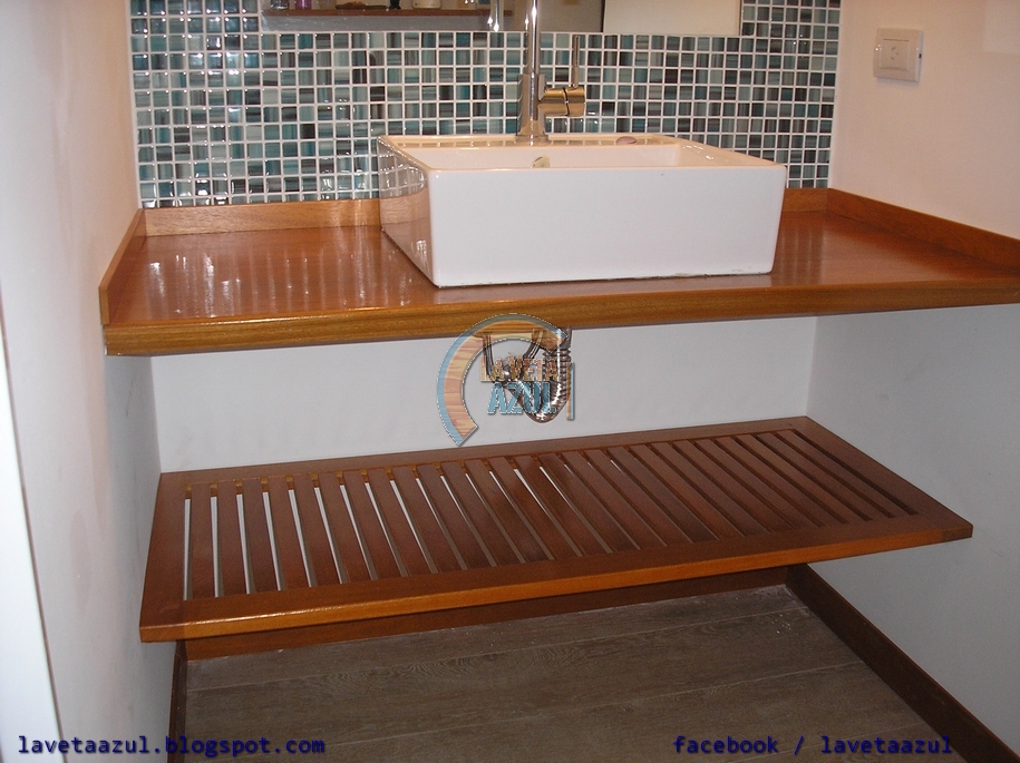 La Veta Azul: Mueble de Baño en Madera Maciza de Cerejeira