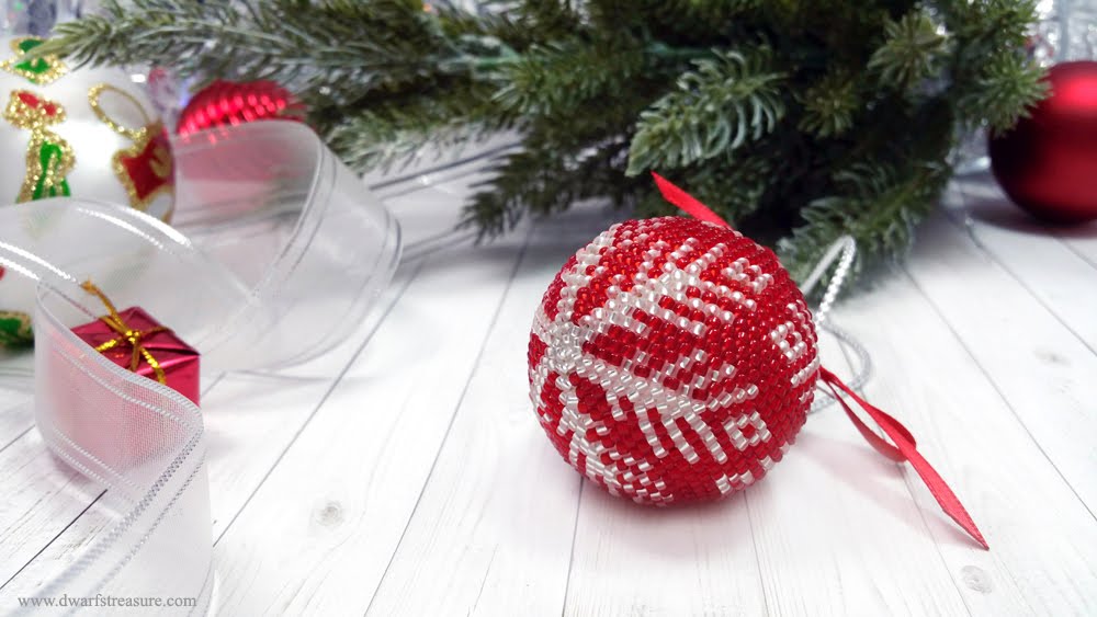 Adorable red and white Christmas baubles