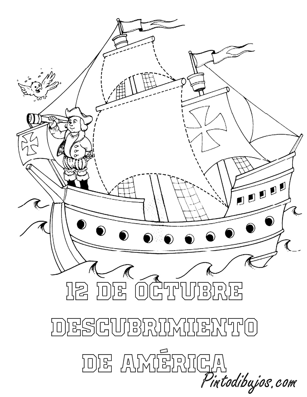Pinto Dibujos 12 de octubre para colorear descubrimiento de América para colorear Pinto Dibujos 12 de octubre para colorear descubrimiento de América para colorear