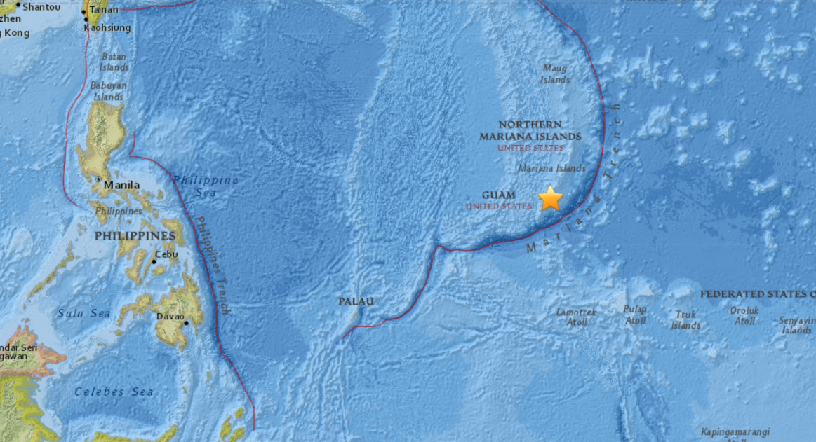 Sciency Thoughts Magnitude 5.4 Earthquake off the northeast coast of Guam.