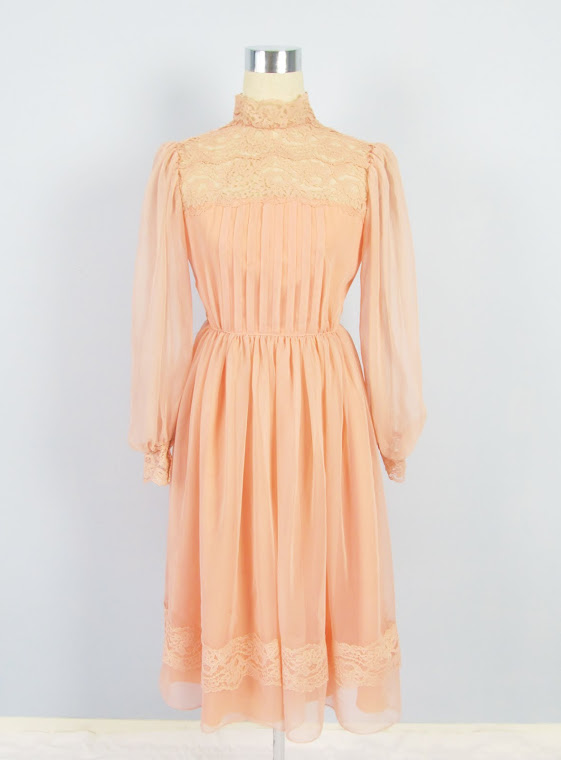 Vintage 1970's Victorian Babydoll Dress