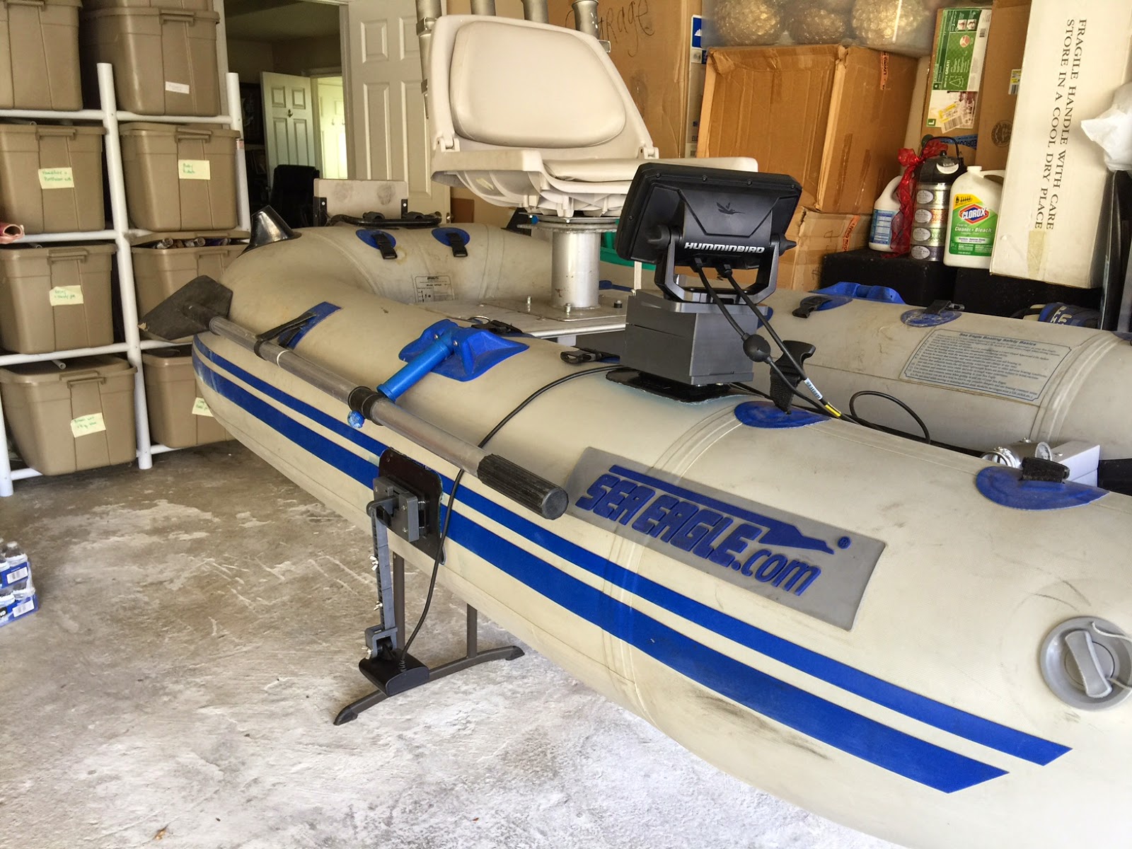 Fish finder for inflatable pontoon boat Clearance