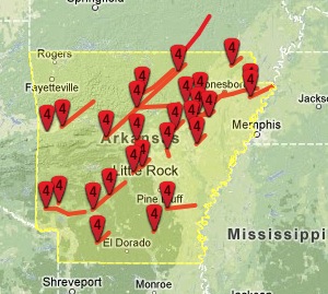 Is it true that Fayetteville, Arkansas, is located in Tornado Alley?