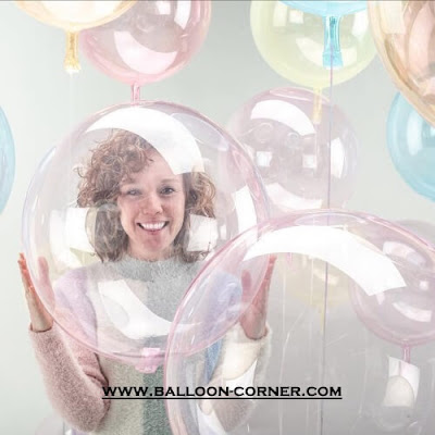 Balon PVC Transparan Warna / Balon Bubble Warna