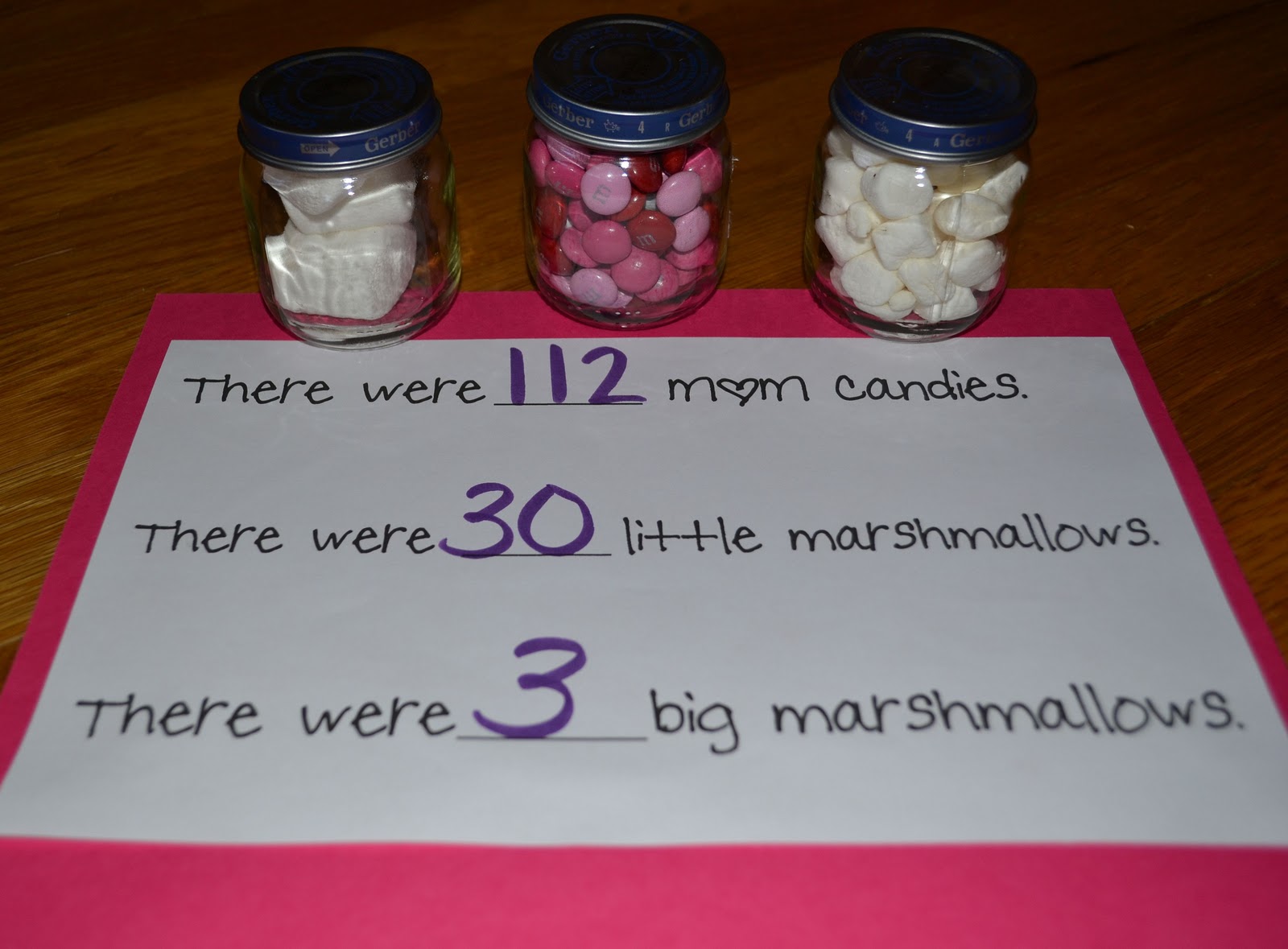 From The Hive Mm math day marshmallows and M&Ms preschool style
