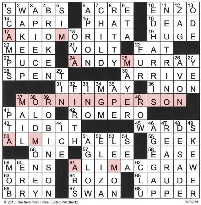 The New York Times Crossword in Gothic 07.20.15 — Morning