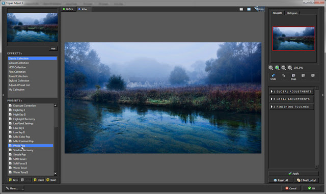 User interface of Photoshop plugin Topaz Adjust