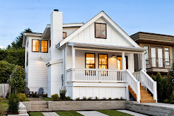 farmhouse modern homes gutters cottage metal galvanized barn round roofing nutec downtown roof siding kirkland accents exterior silver downspouts lights