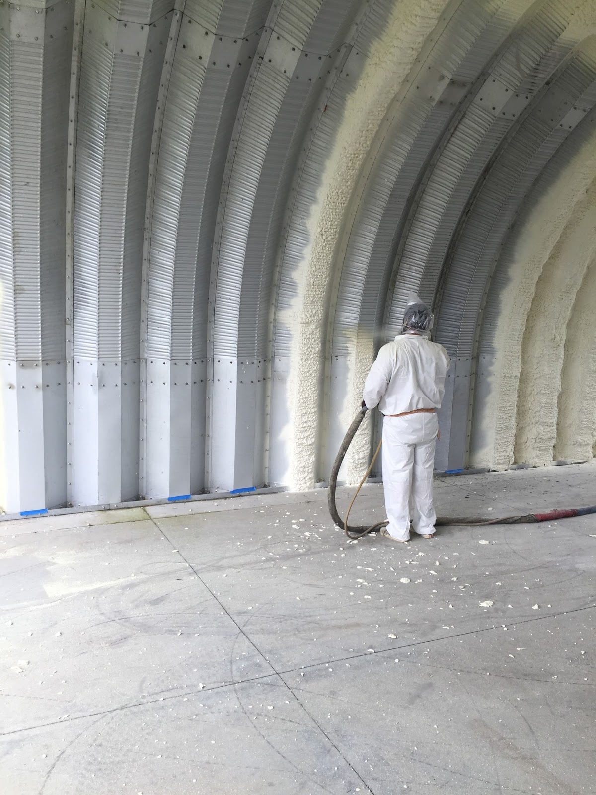 Insulate for comfortable living. Icynene Pro Seal in Quonset Hut