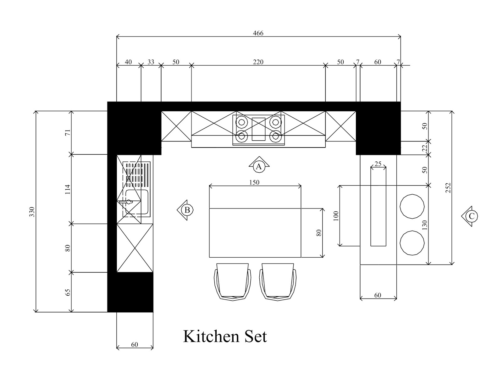 IDEsign - arsitektur: Kitchen Set Minimalis dengan Dinding Glasstone