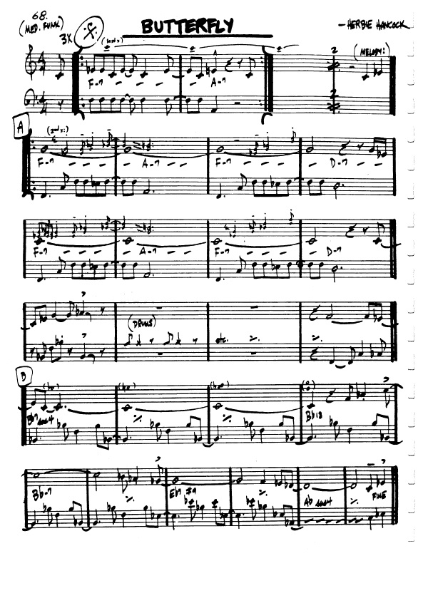 Herbie Hancock Butterfly Partituras para Violin