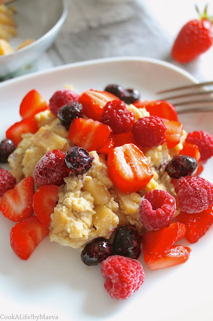 CookALife!byMaeva • Omelette ou oeufs brouillés sucré(e)s pomme cannelle et fruits rouges