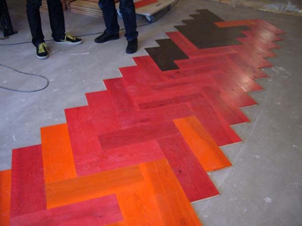 Suelo de Parquet de gran tamaño y colorido Inspirado por la Naturaleza.