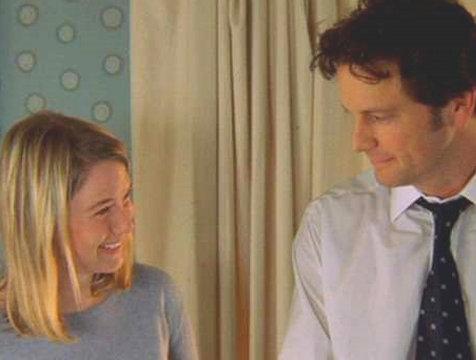 Bridget Jones (Renée Zellweger) y Mark Darcy (Colin Firth) en El diario de Bridget Jones - Cine de Escritor