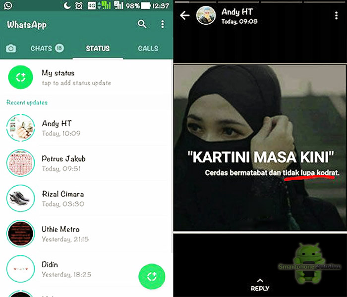 Cara Bikin Status Foto Dan Gambar Di Whatsapp Android Blog Iseng