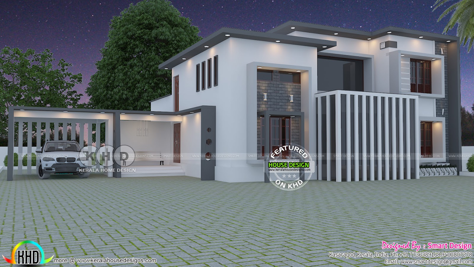 2860 sq-ft 5 BHK modern contemporary home - Kerala home design and