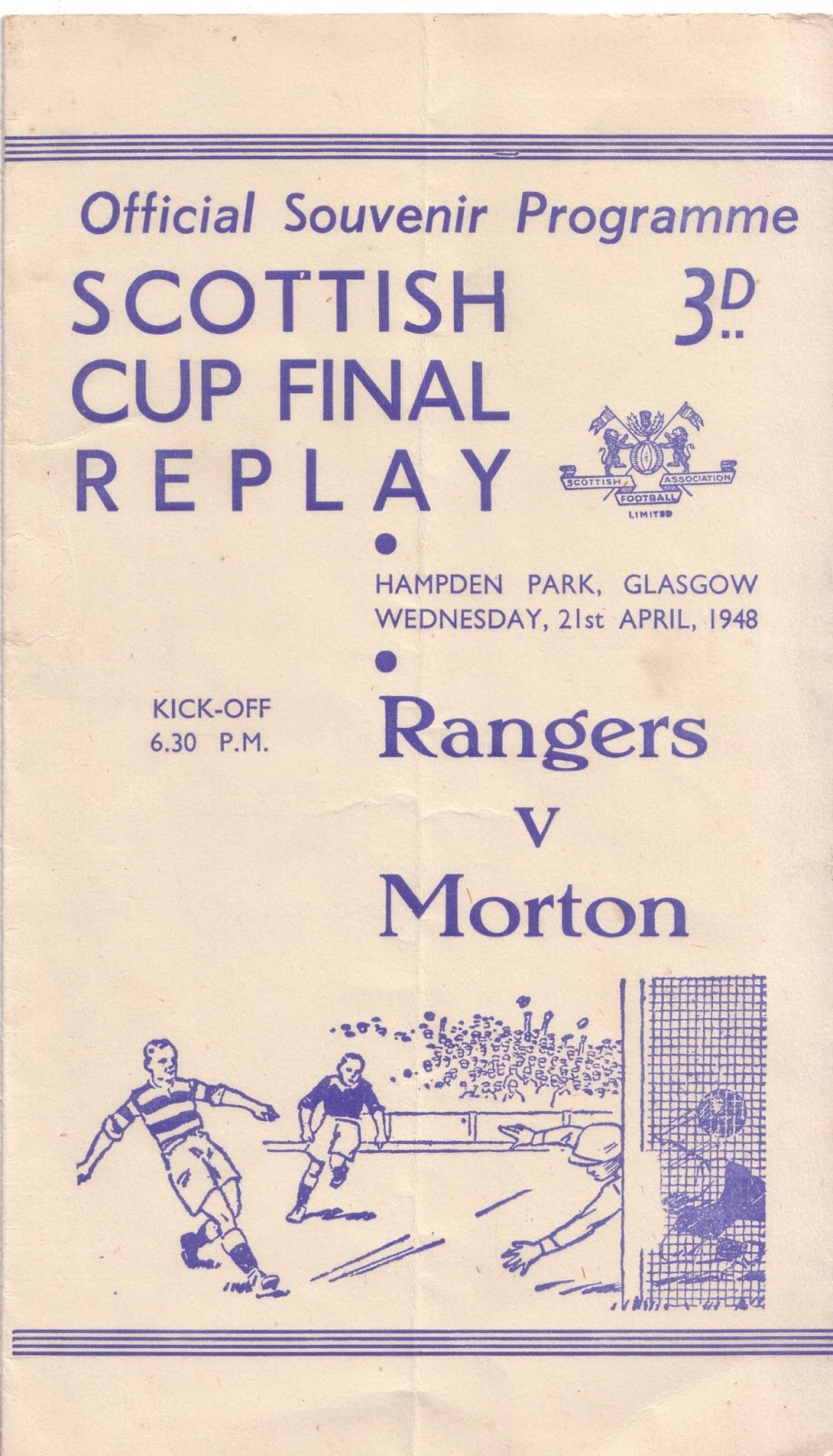 Old Scottish Football Rangers v Morton 1948 Scottish Cup Final Hampden