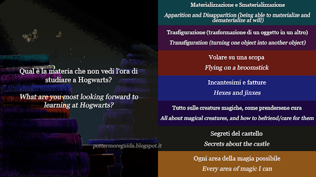 Qual è la materia che non vedi l'ora di studiare a Hogwarts?