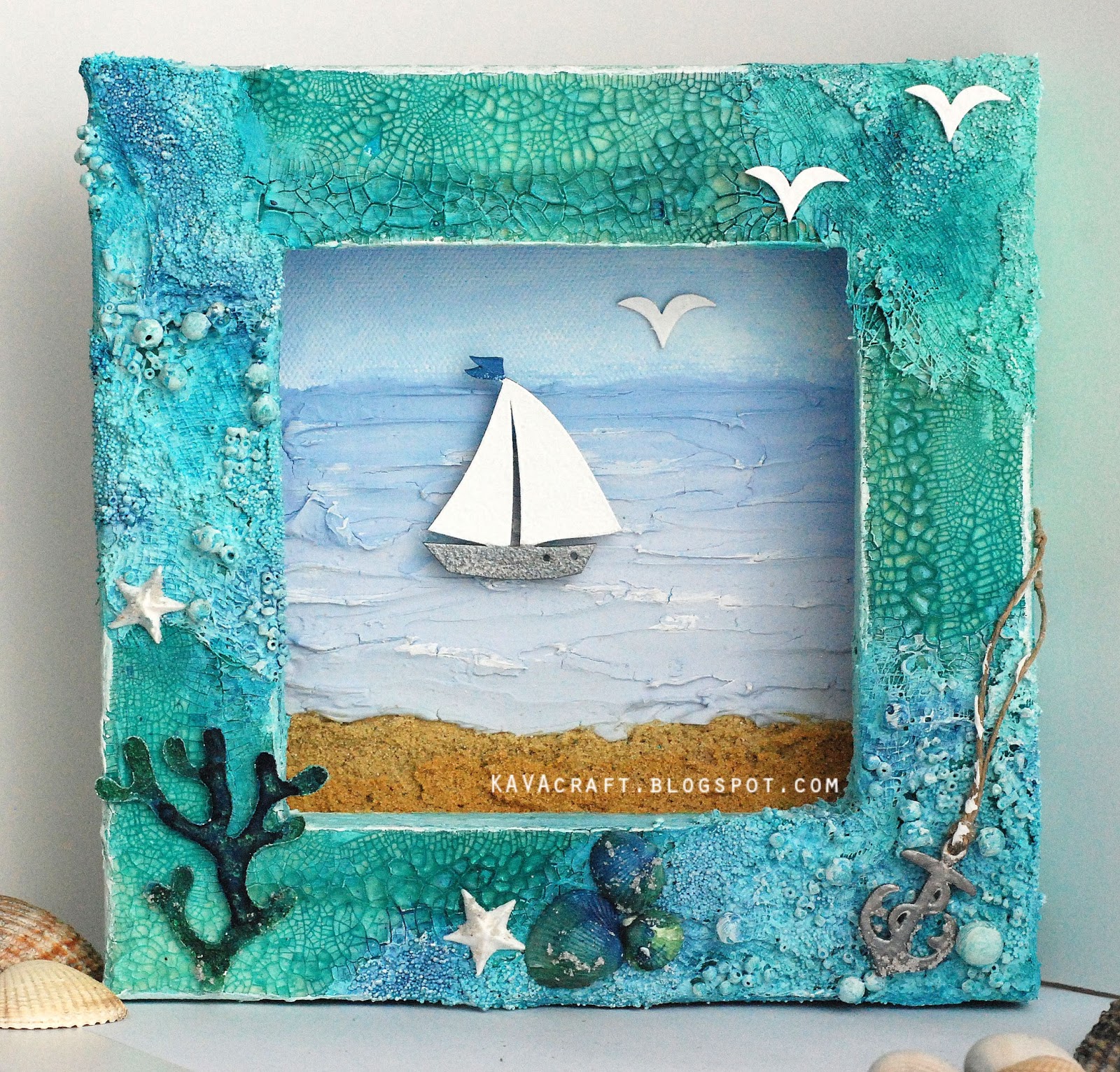 KAVA Craft Altered MixedMedia Canvas ‘SEA’