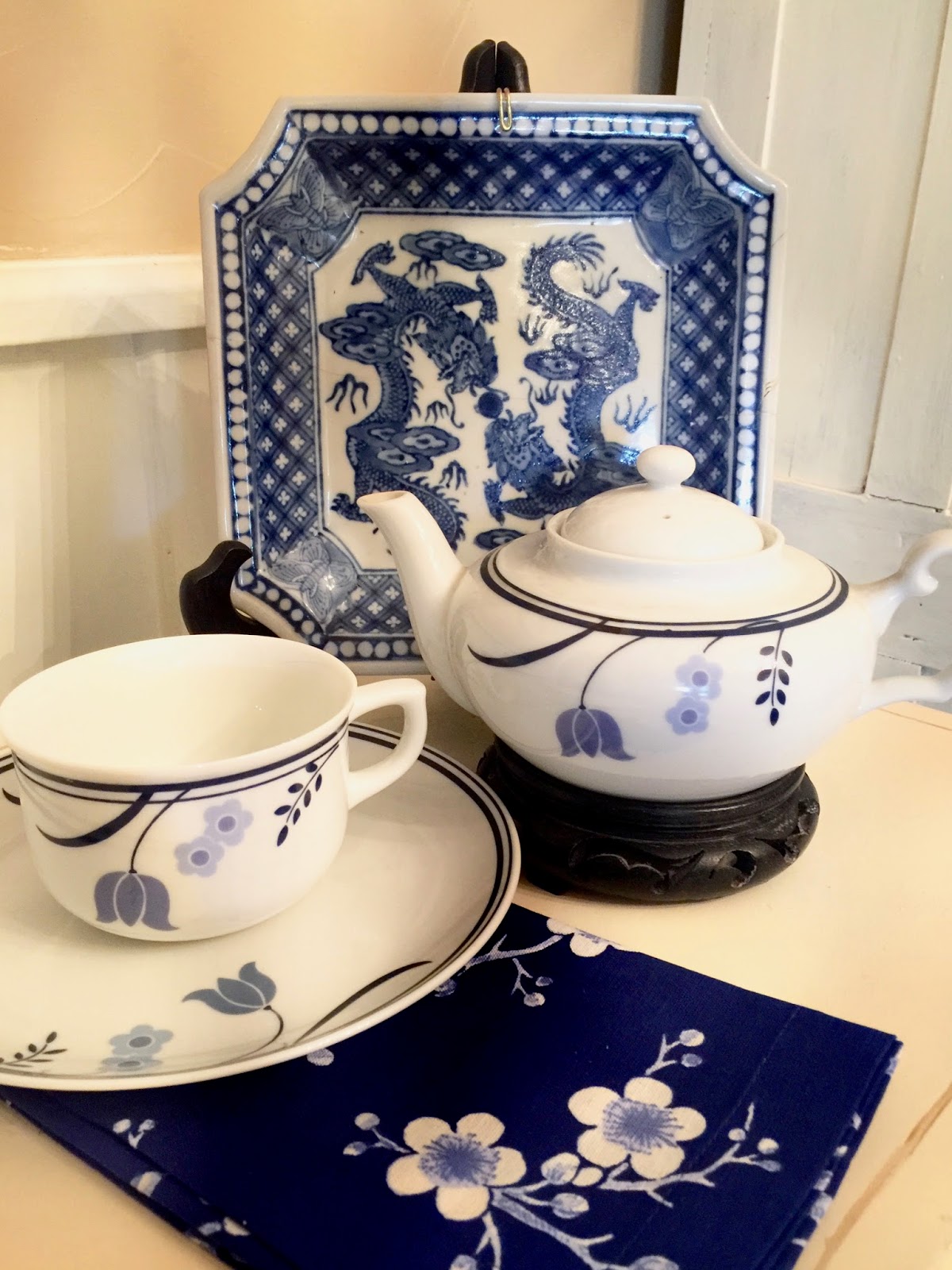 Ash Tree Cottage Blue and White Tea Party For One