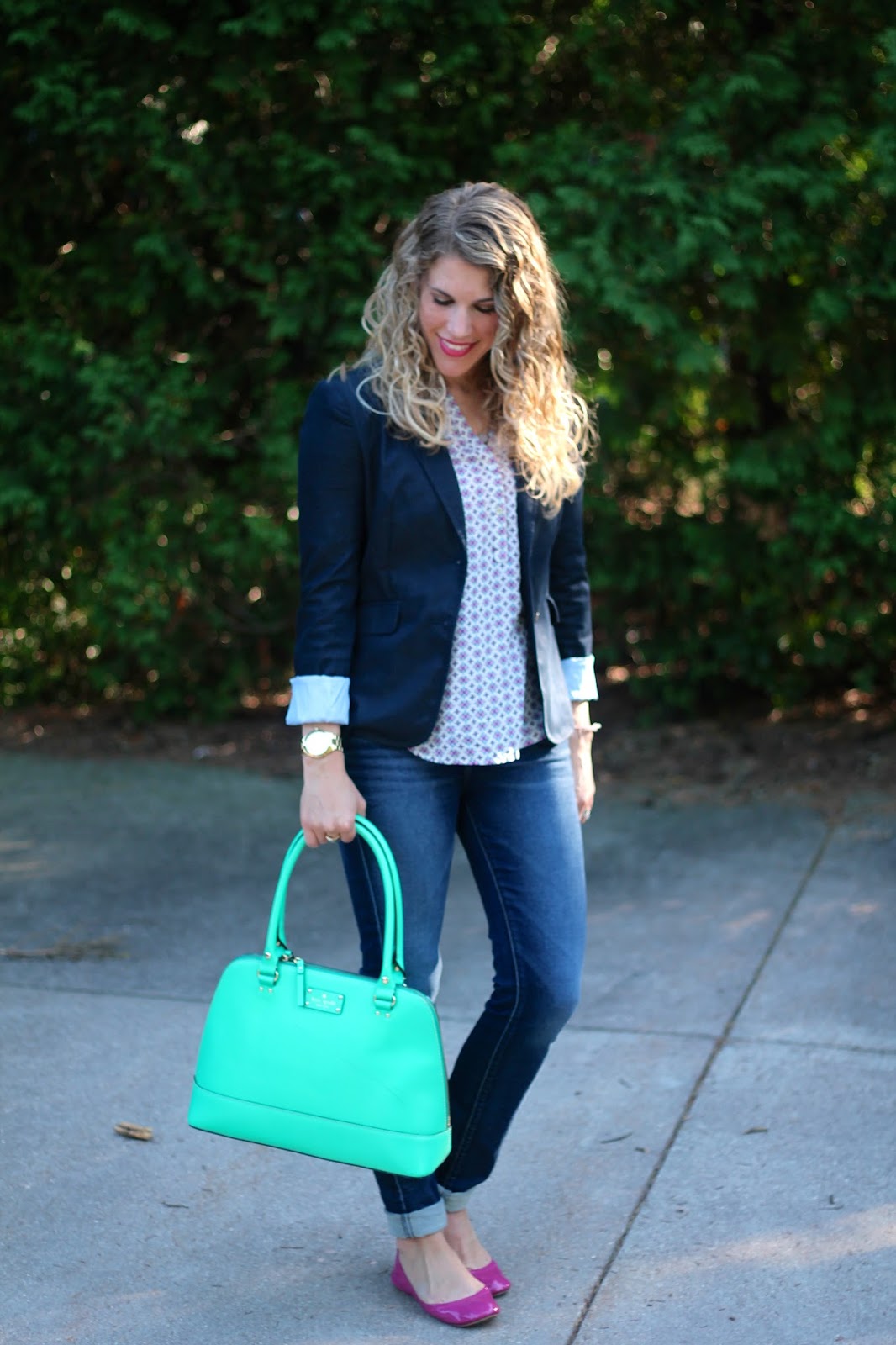 I do deClaire: Navy Blazer and Pink Flats