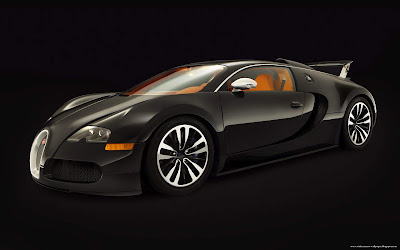 Bugatti Veyron Car Black With Orange Interior Wallpaper