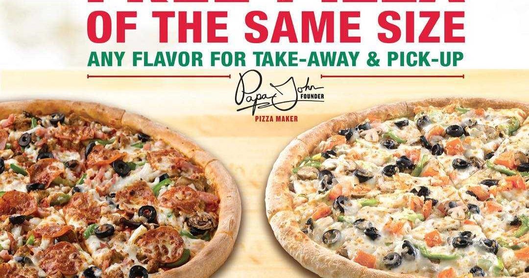 PapaJohns Kuwait Buy any Medium pizza regular crust and get FREE