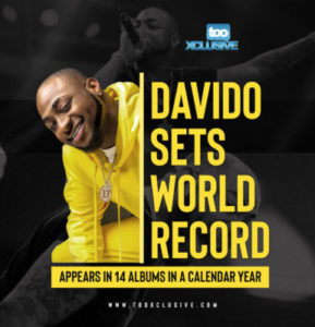 Davido Sets World Record, Appears In 14 Albums In A Calendar Year