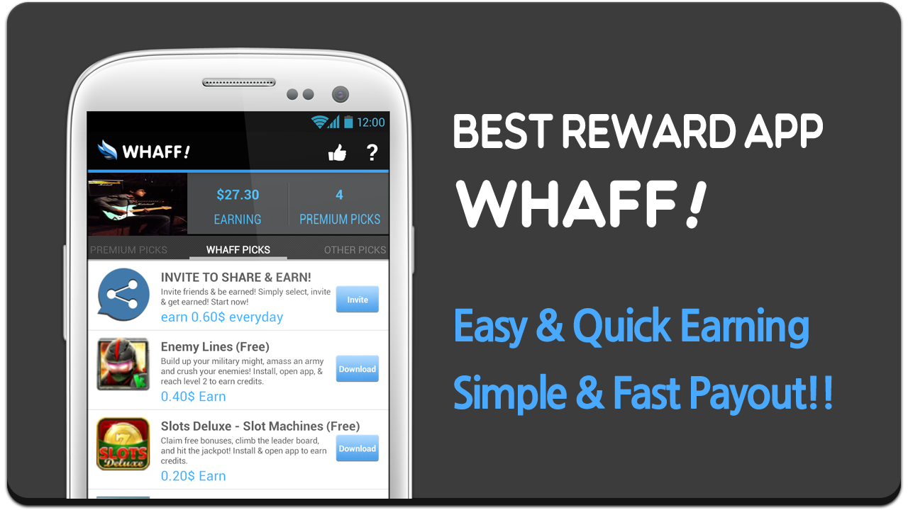Cara Dapat $4-5/Hari Dari aplikasi Whaff di Android