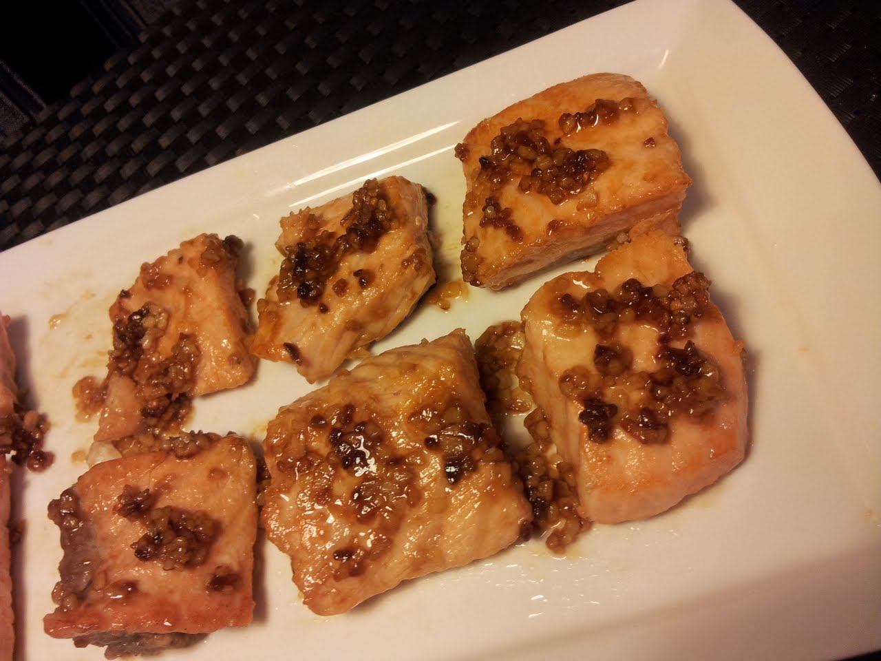 Stirfry Salmon with Garlic and Oyster Sauce Shan's Recipes