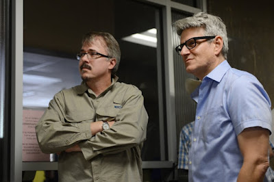 Vince Gilligan and Peter Gould on the set of Better Call Saul Season 2