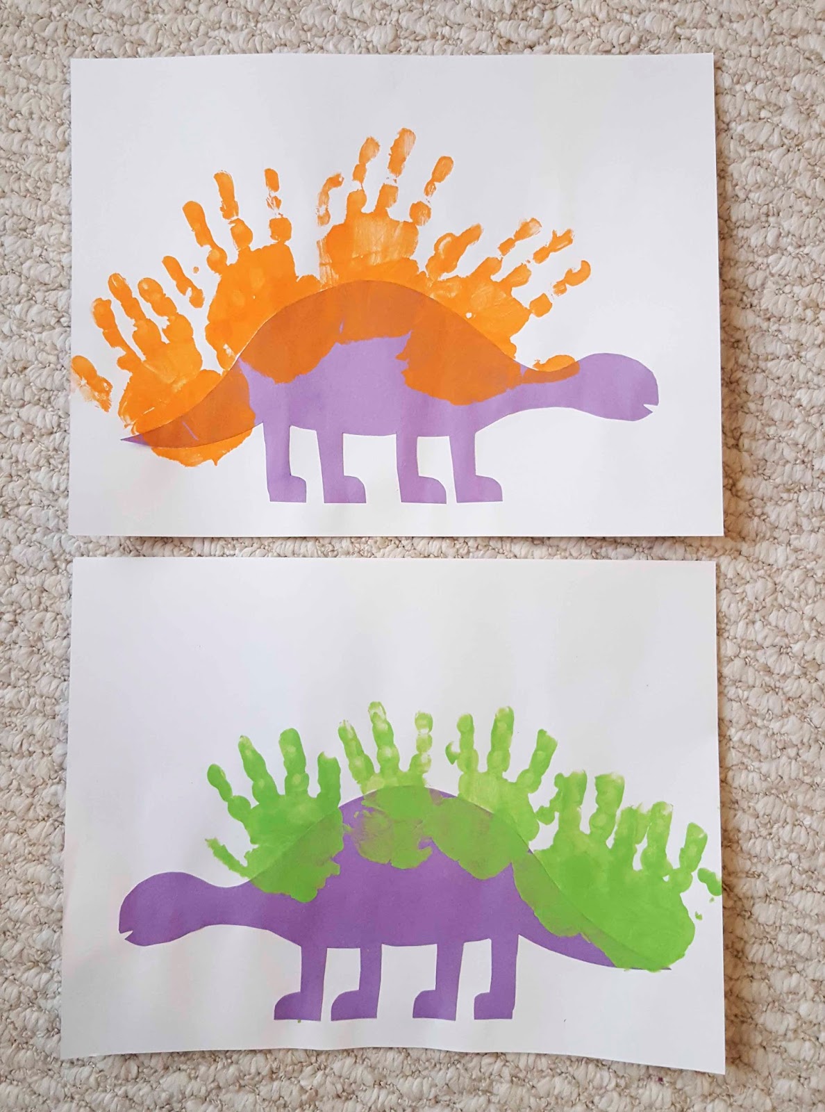 Kindergarten Handprint Hand Art / Dino Dinosaur Roarsome / First