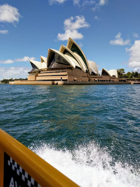 Sydney Opera House viewed from a water taxi