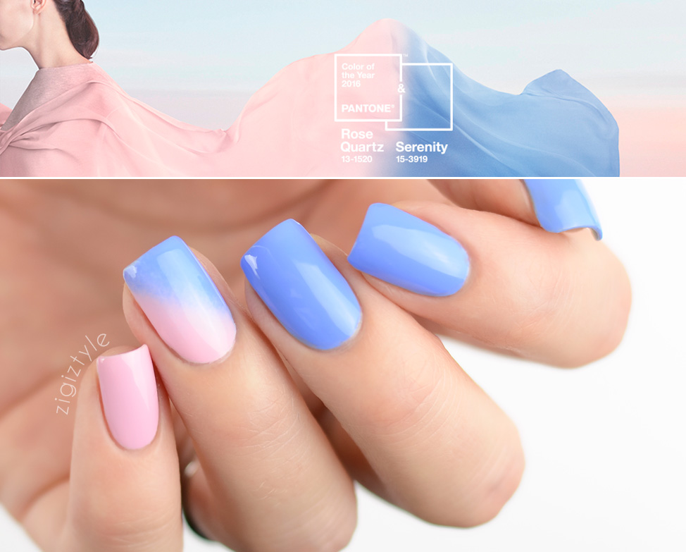 Pantone Rose Quartz Serenity Inspiration For Nails 2016 Whether In Soft Or Hard Surface Material The Pairing Of Rose Quartz And Serenity Brings Calm Relaxation Ealing All Finishes Matte Metallic