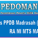Juknis PPDB Madrasah 2019 (Kemenag) RA MI MTS MA