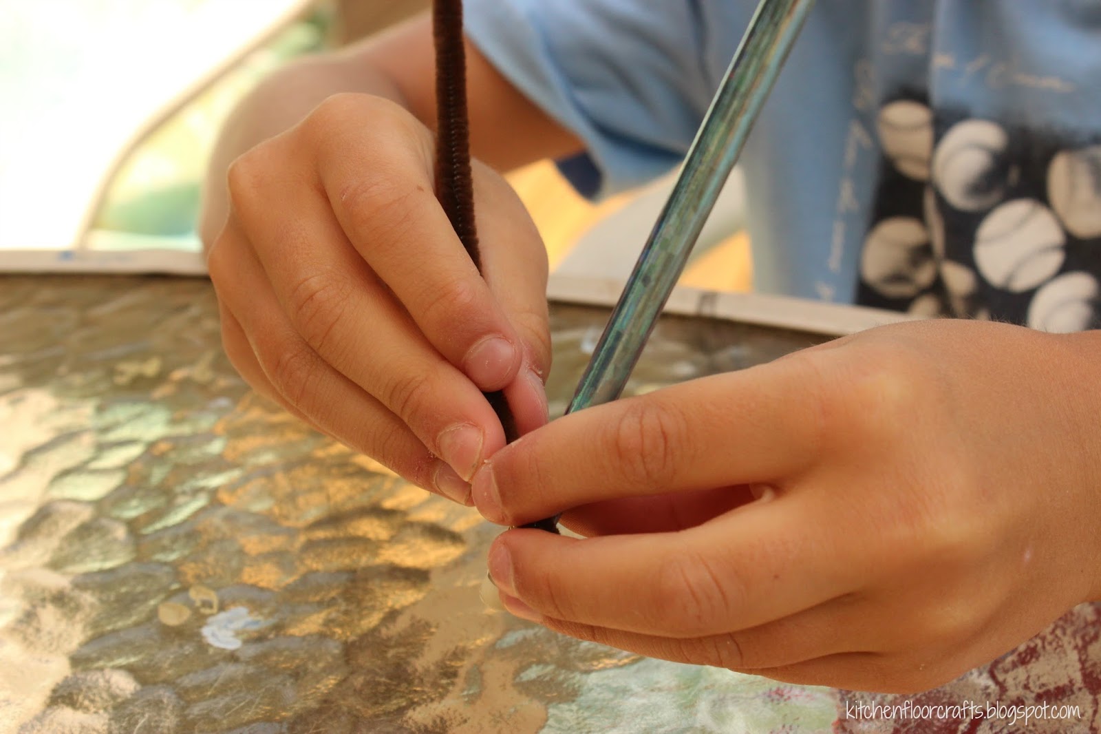 Kitchen Floor Crafts Pipe Cleaner Earthworms