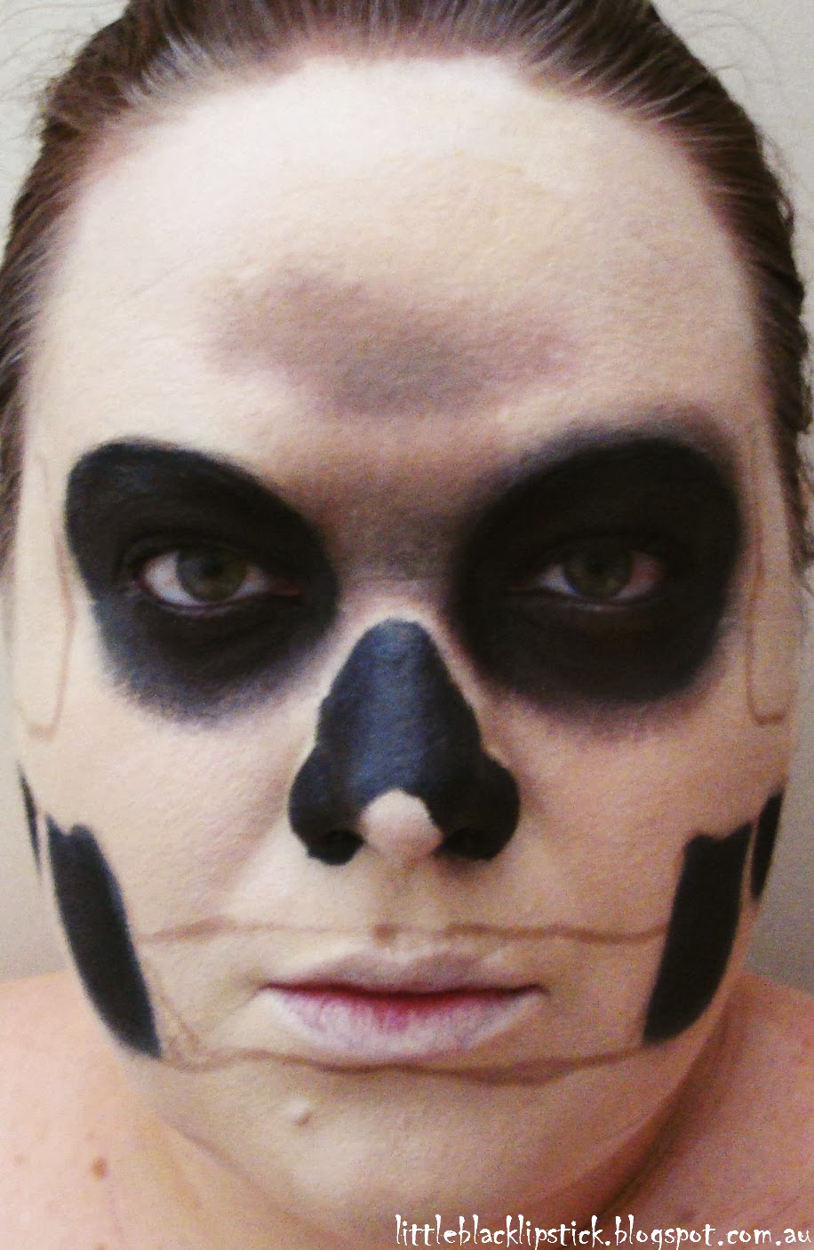 Little Black Lipstick Halloween Skull Makeup Tutorial