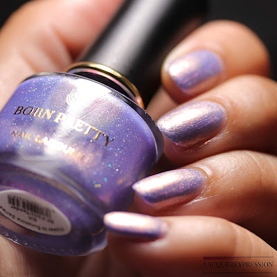 Nail polish swatch and review of holographic, shimmery, chameleon polish Tender by Born Pretty Store