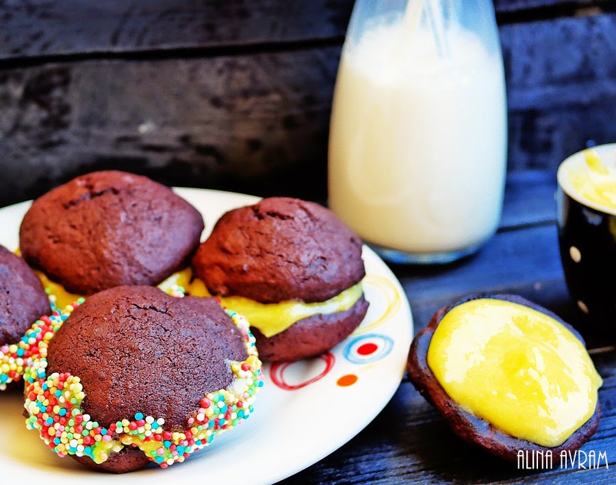 Whoopies cu lemon curd