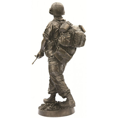 Bronze statue of army squad leader