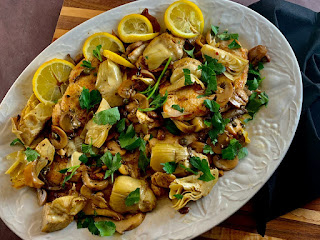 Panfried Capers and Lemon Chicken with Artichoke