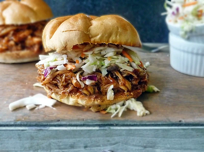Barbecue Pulled Chicken Sandwich | by Life Tastes Good is mouthfuls of tangy sweet happiness! 
