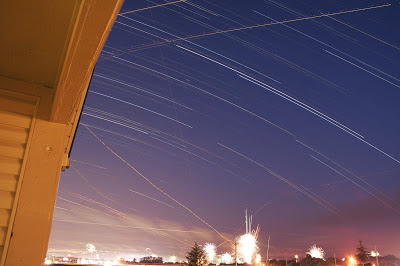 star trails over indiana