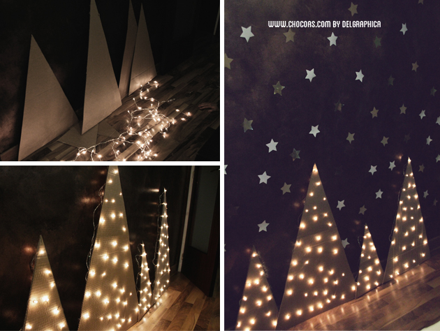 decoración navidad árbol reciclado cartón