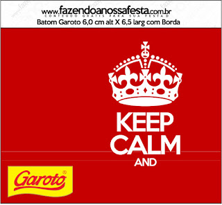 Keep Calm: Etiquetas para Candy Bar para Imprimir Gratis.