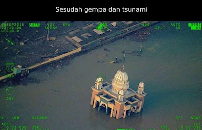 Foto Masjid Apung Palu Pasca Gempa Tsunami Palu Sulawesi 2018 Tampak Atas Selamat 