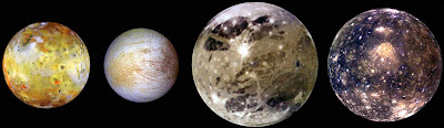Las lunas Ío, Europa, Ganímedes y Calisto