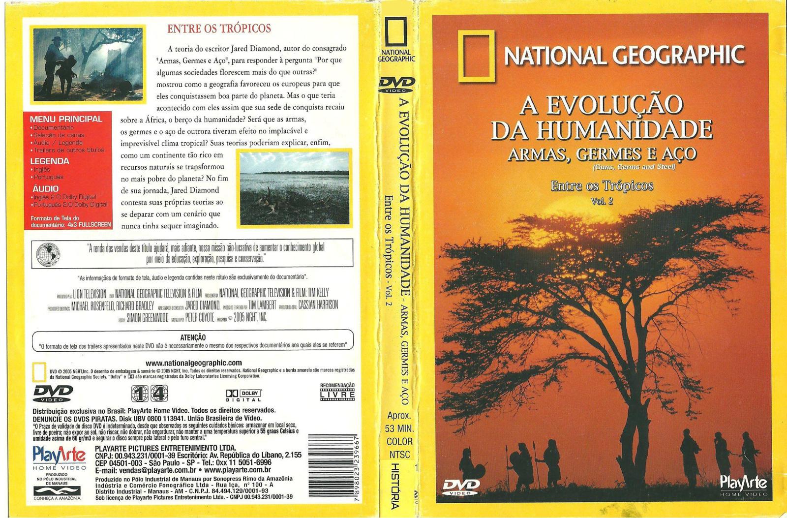 Capa DVD National Geographic A EvoluÃ§Ã£o Da Humanidade Vol 2